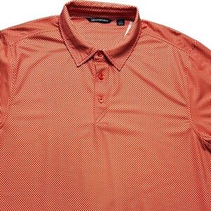 Cutter & Buck Polo Shirt Mens L Orange Polyester Spandex Golf Performance